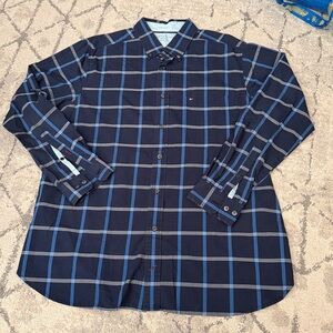 Tommy Hilfiger Dark Blue Checkered Shirt